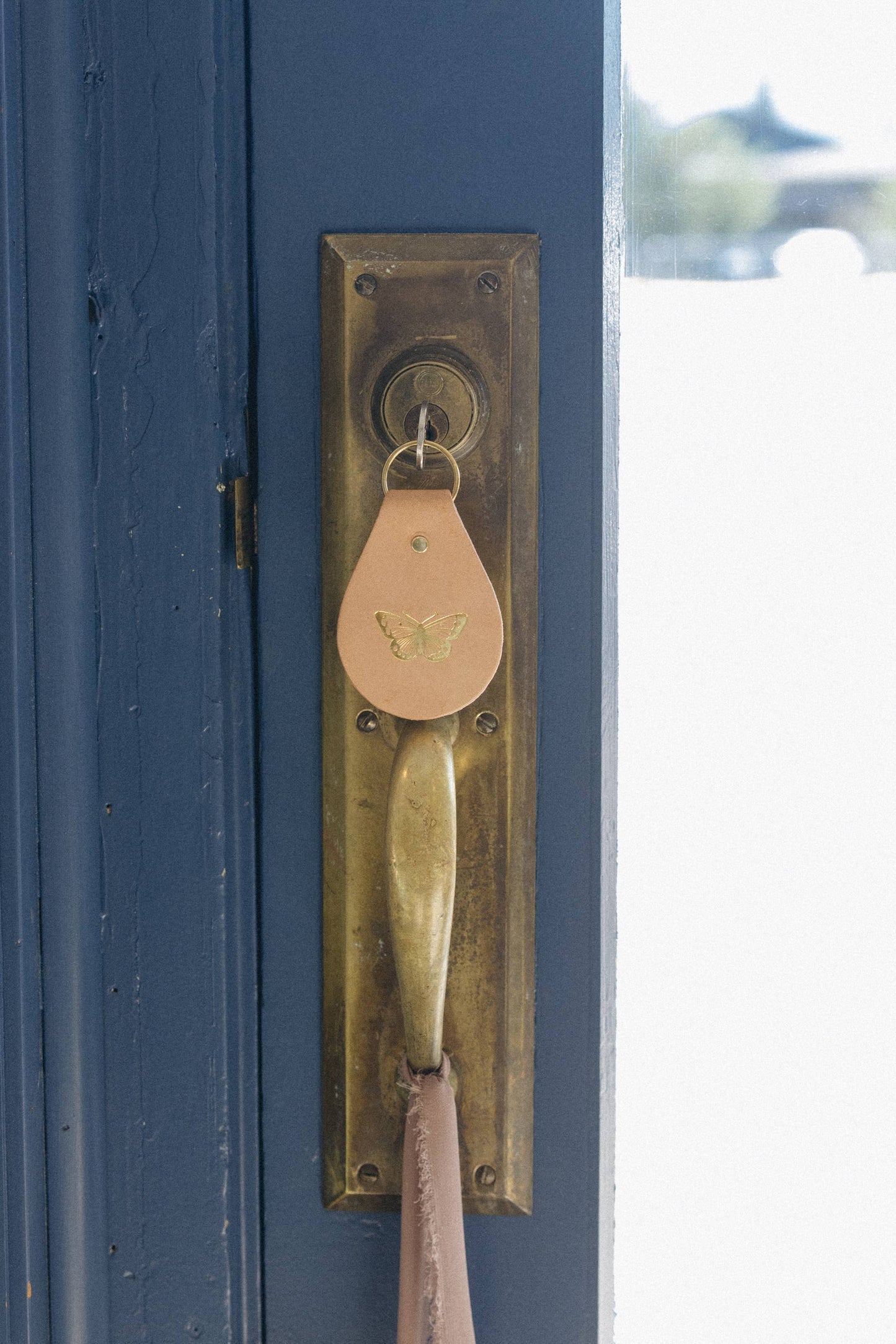 Foil Embossed Custom Text Leather Keychain