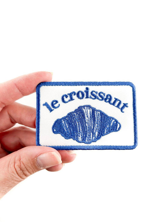 Le Croissant Embroidered Iron-On Patch Food Baking French