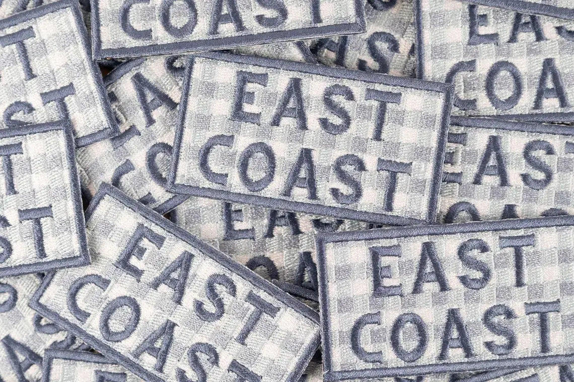 East Coast Patch Blue Gingham Embroidered Iron-On Coastal