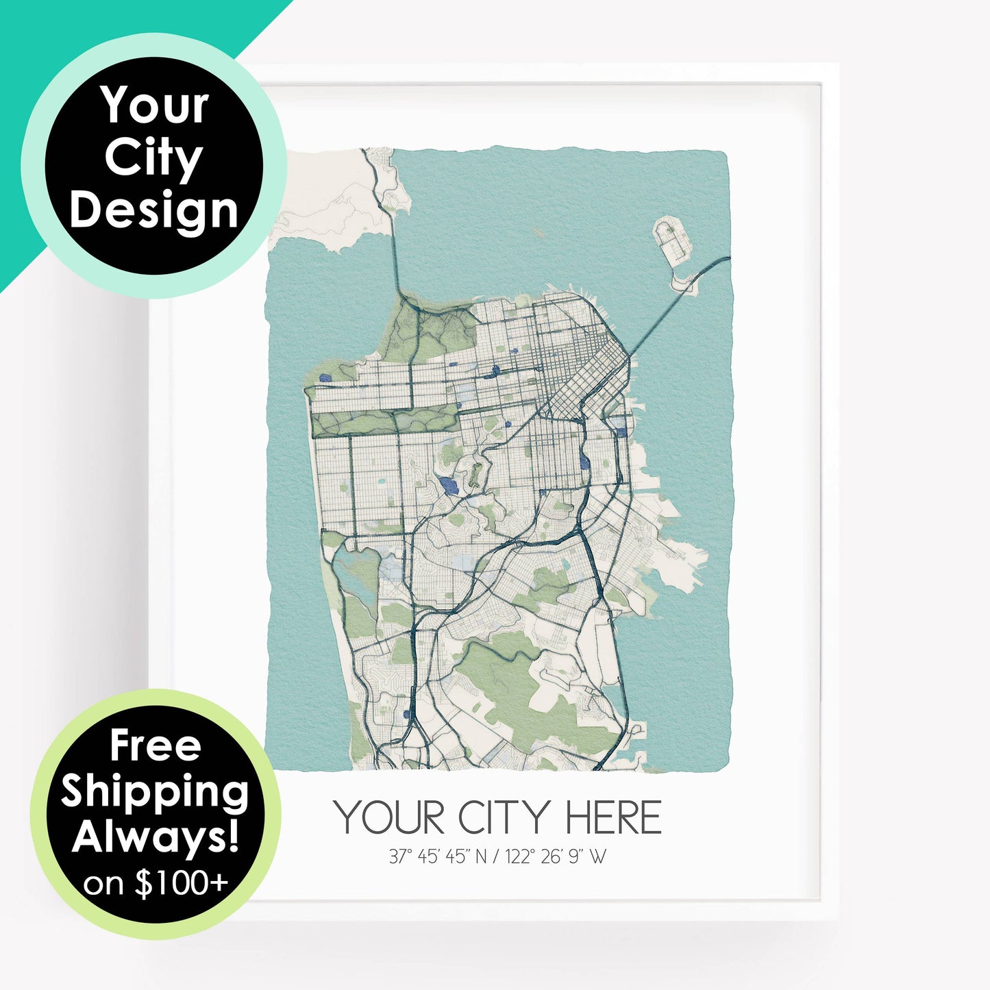 Delco City Map Print