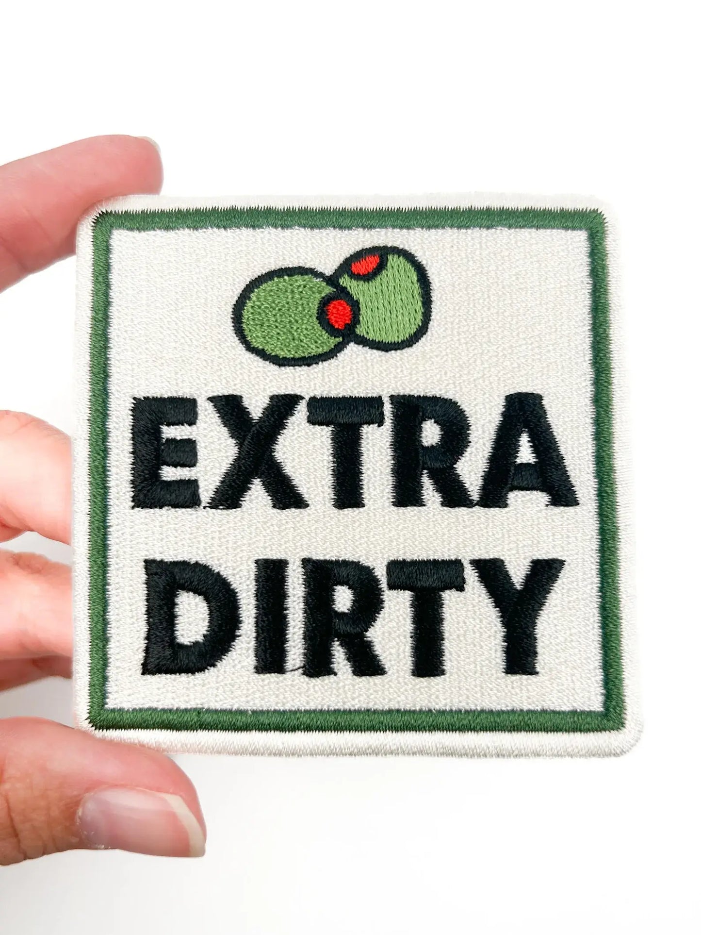 Extra Dirty Patch Funny Embroidered Iron On Martini Cocktail