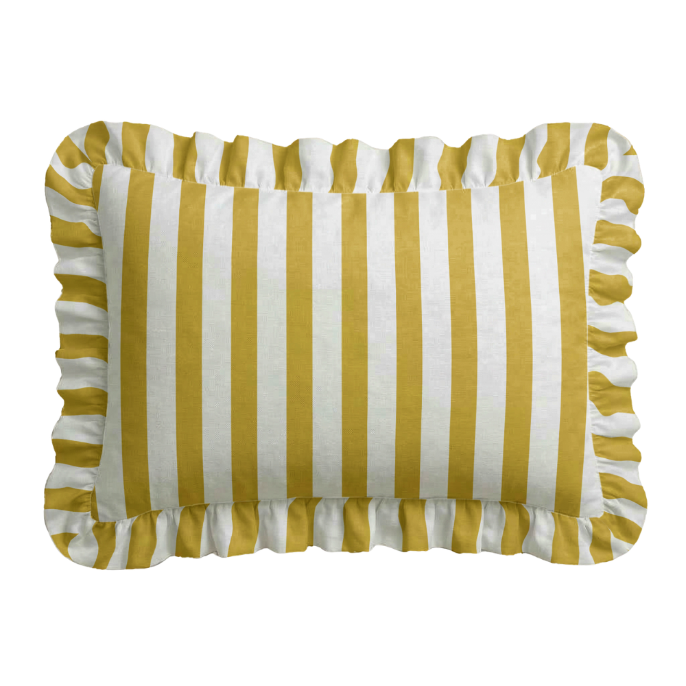 Place Ruffled Embroidered Pillow