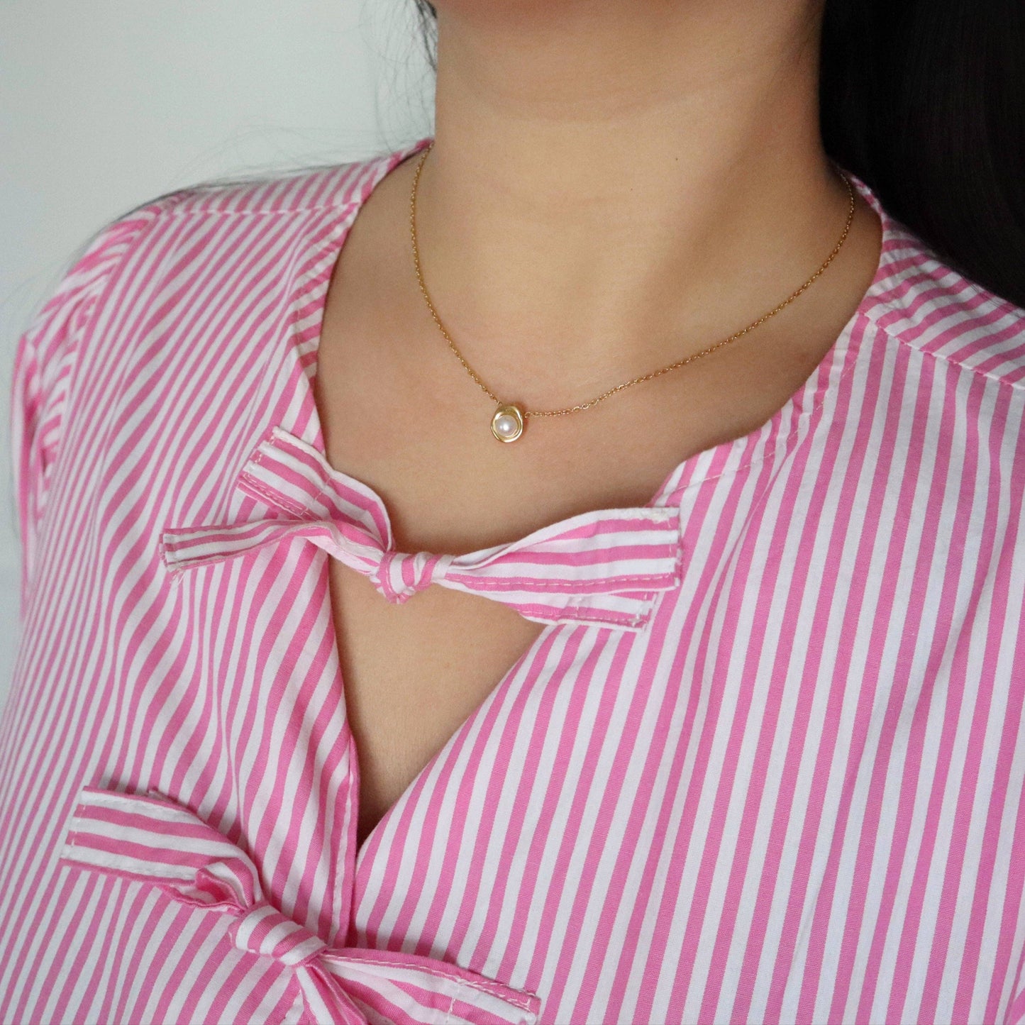 Margaret Pearl Necklace | Dainty Everyday Gold Necklace