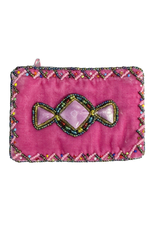 Gem Rectangle Velvet Coin Purse