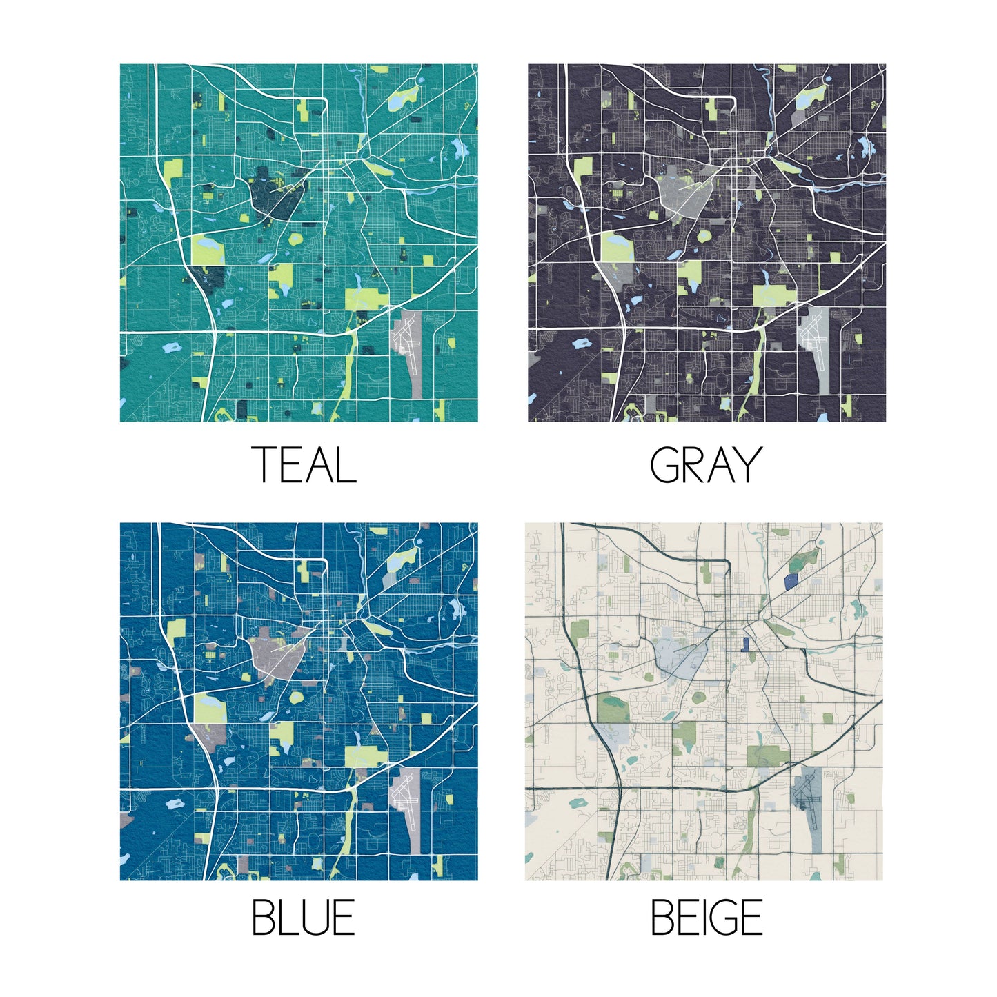 Delco City Map Print