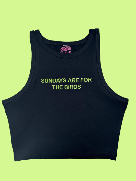 Sundays Are For The Birds Embroidered Baby Tee