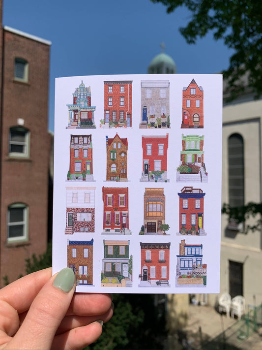 Stoops of Philly Greeting Card (Blank Inside)