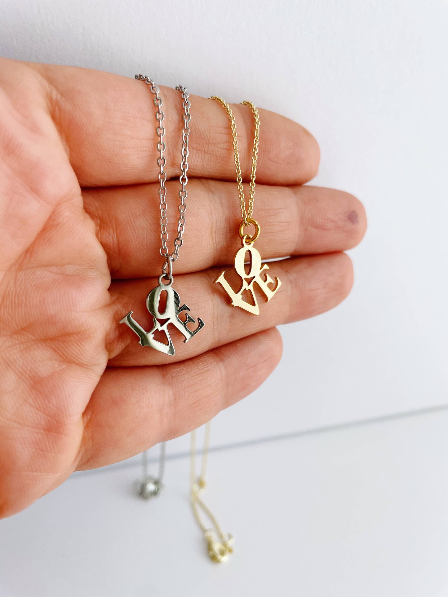 LOVE Charm Necklace ~ Gold