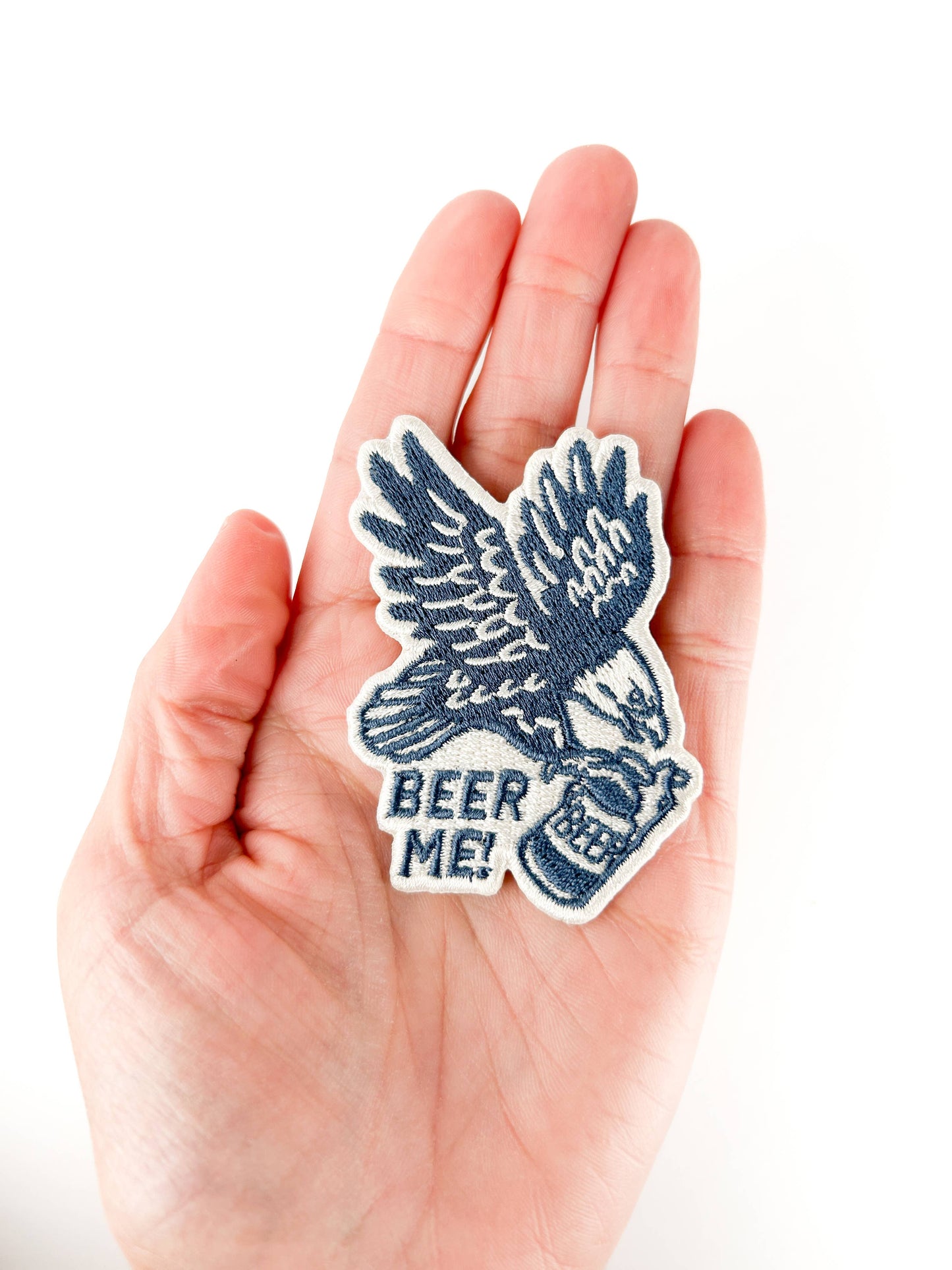 Beer Me Eagle Patch Embroidered Iron-On Patch for Hats