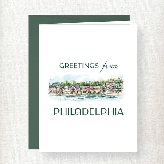 Philadelphia Boathouse Row Greeting Card