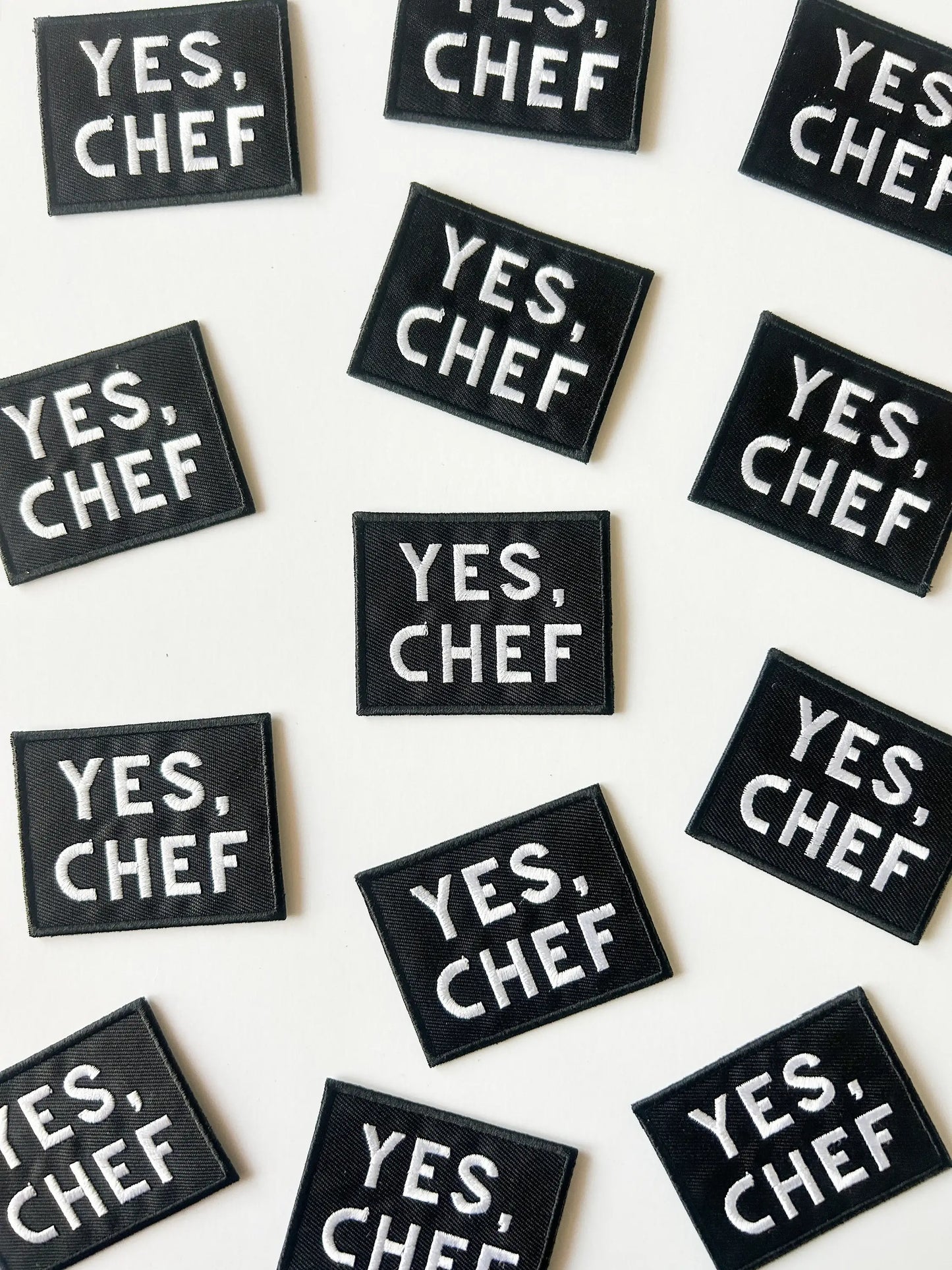Yes Chef Black Iron-on Sew-on Patch
