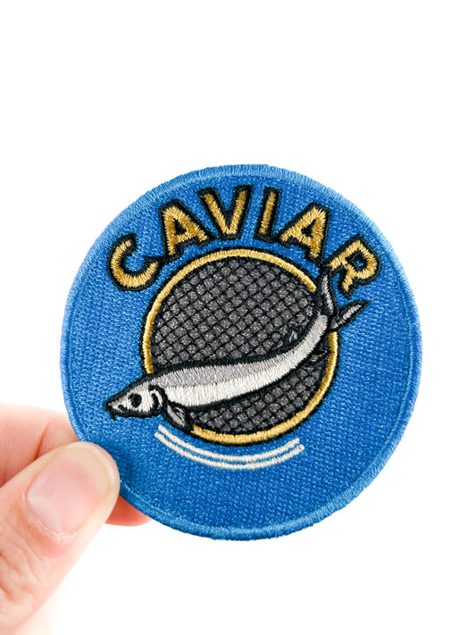 Caviar Embroidered Patch Luxe Food Patch for Jackets, Hats