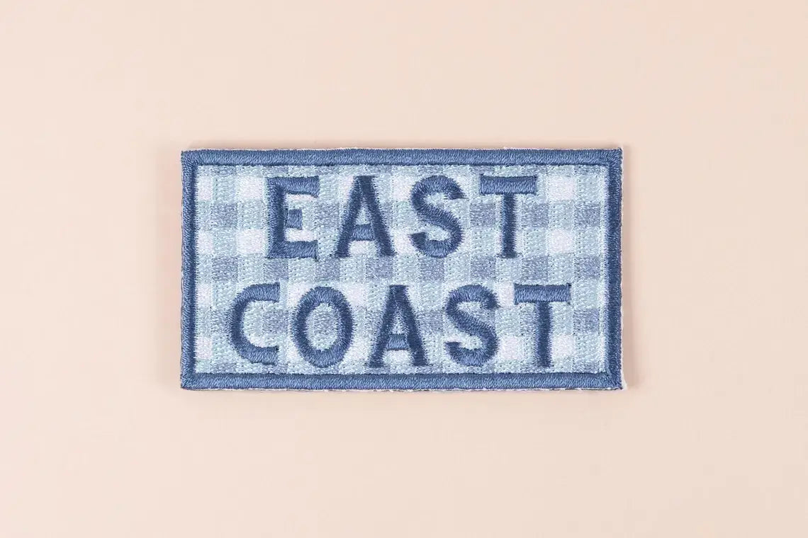 East Coast Patch Blue Gingham Embroidered Iron-On Coastal