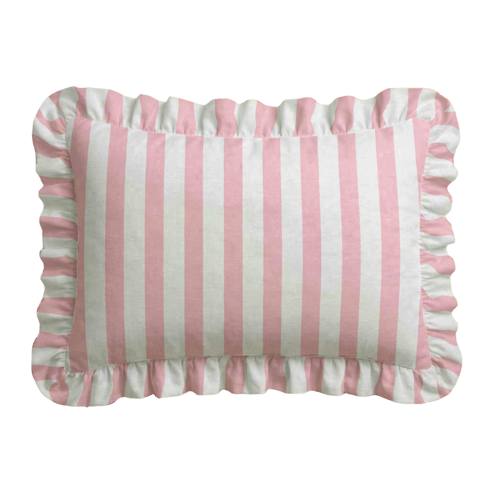 Place Ruffled Embroidered Pillow