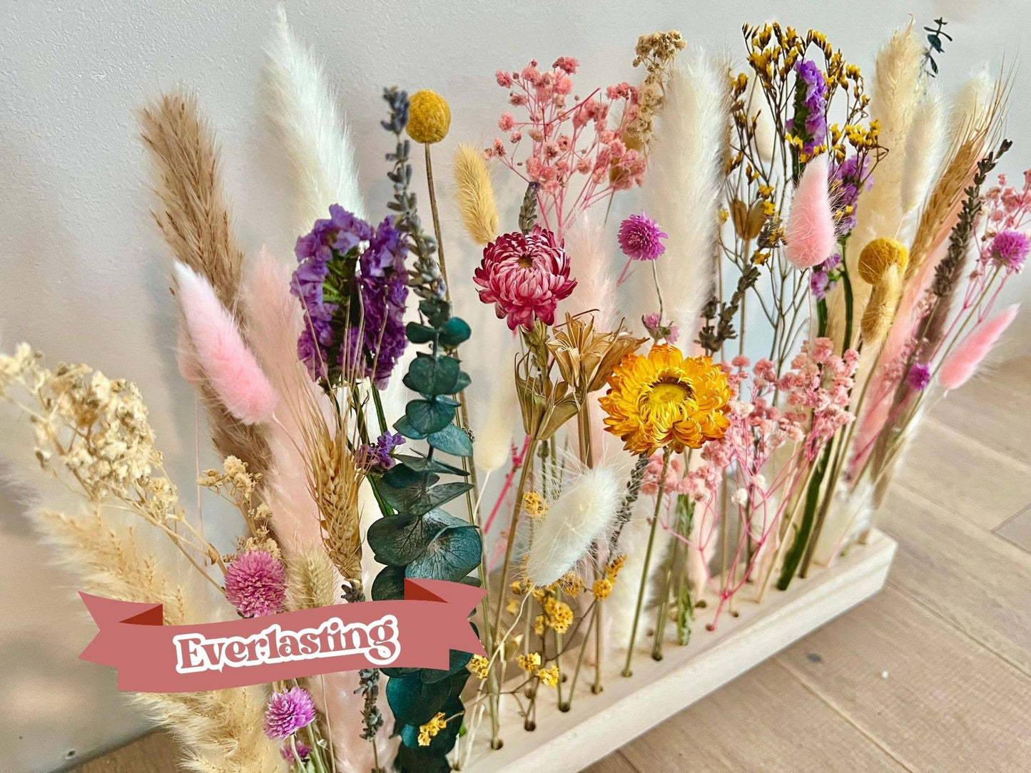 Dried Flowers Bouquet with Wood Bar