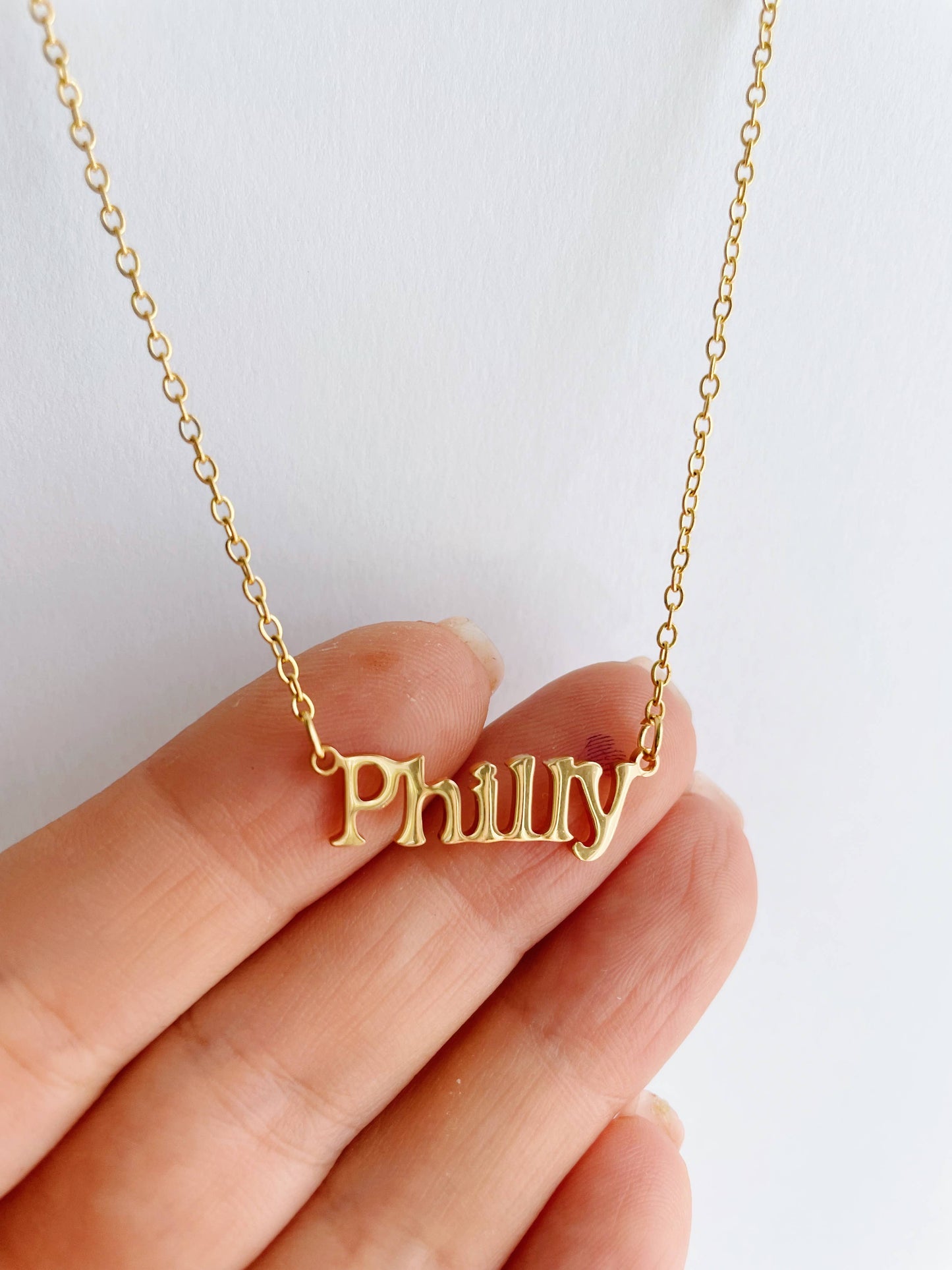 PHILLY Necklace ~ Gold Philadelphia themed Pendant