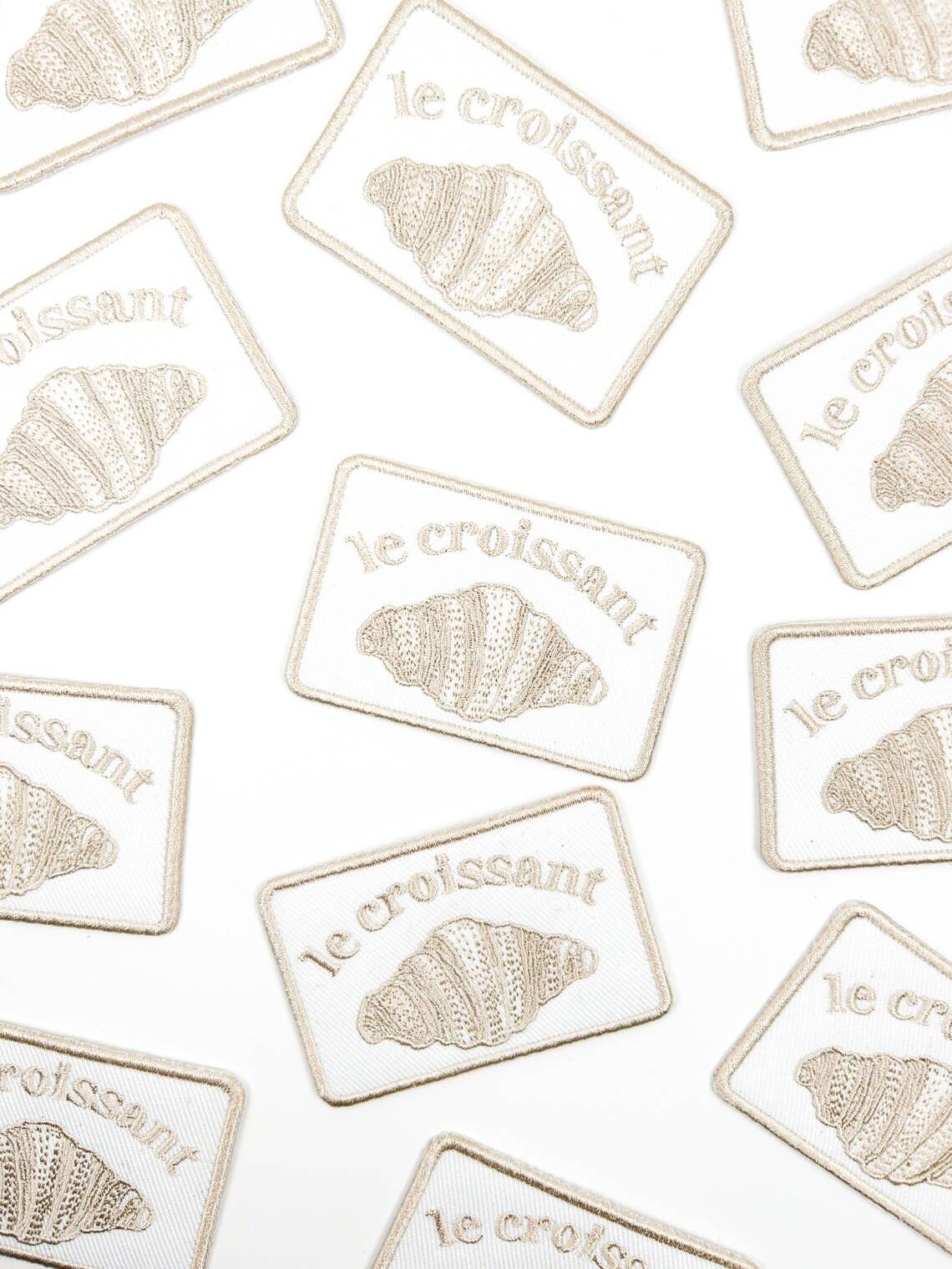 Le Croissant Embroidered Iron-On Patch Food Baking French 