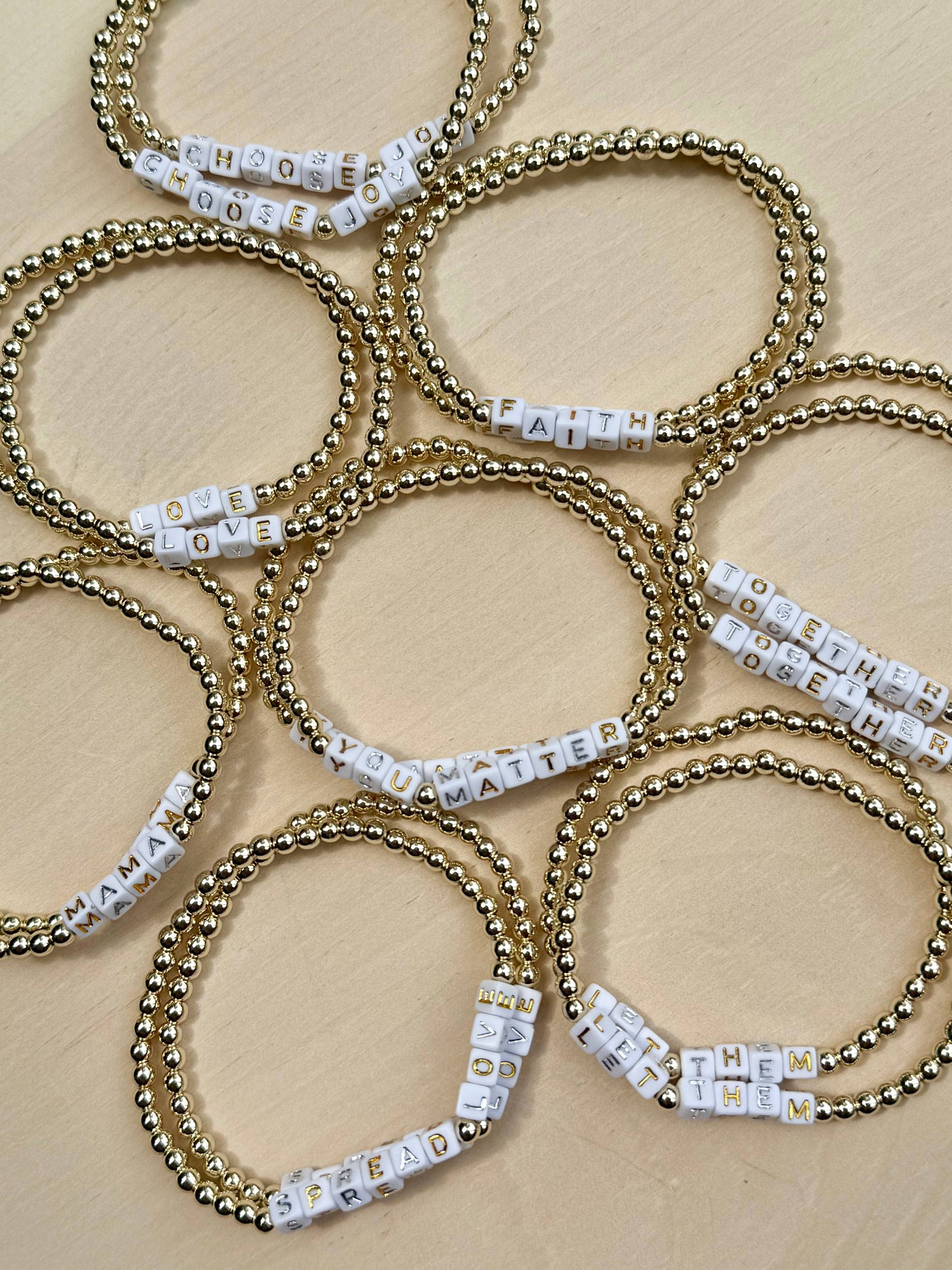 Gold Word Bracelet