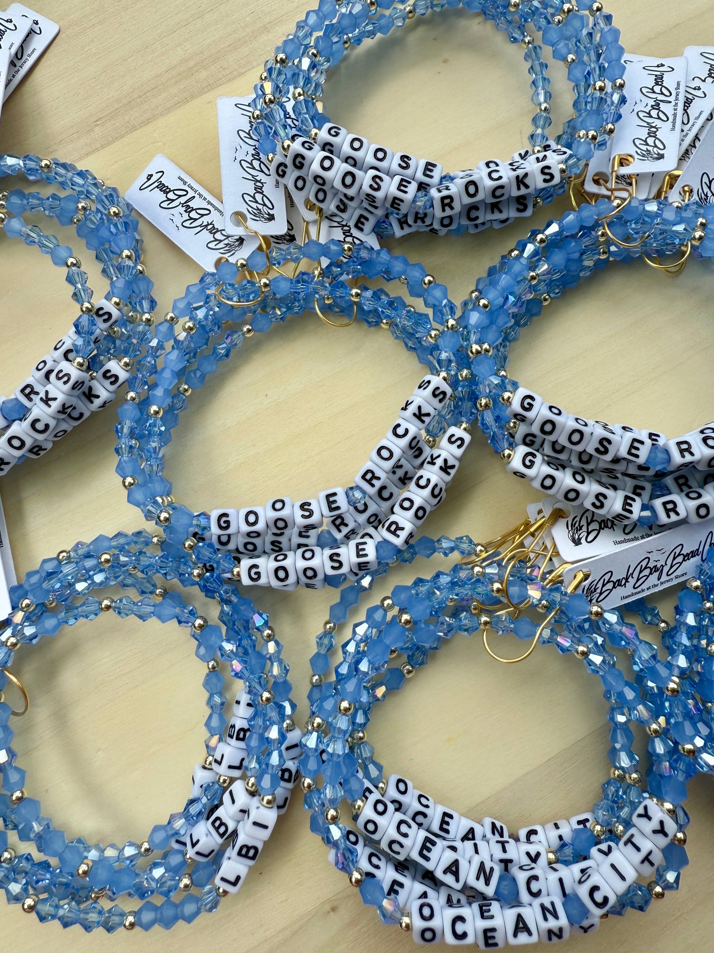 Blue Word Bracelet 