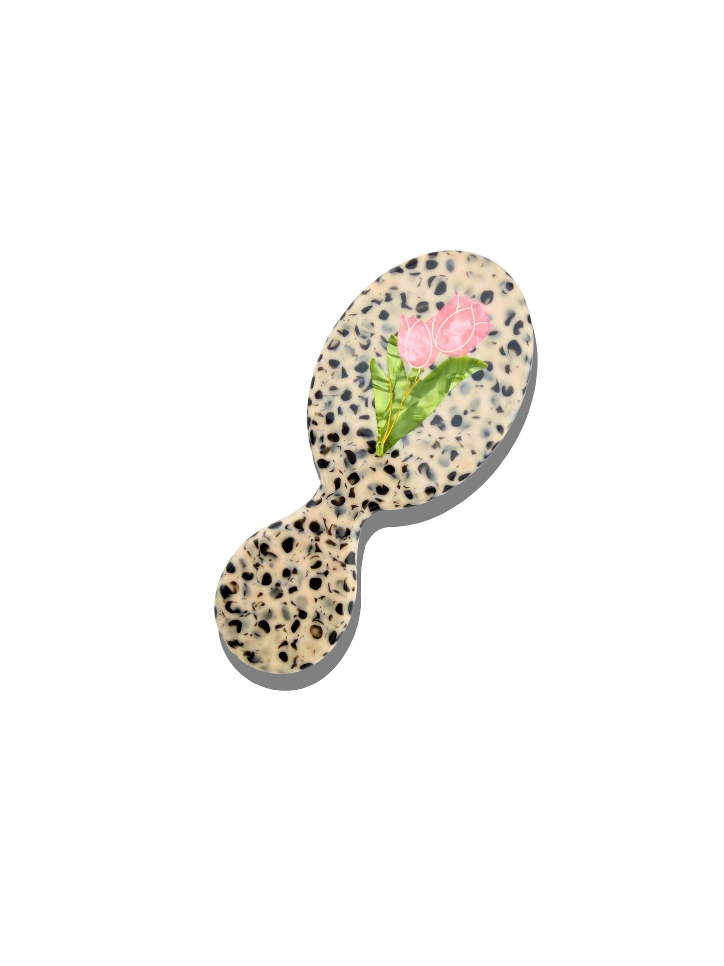 Hand-painted Pink Tulips Hair Brush
