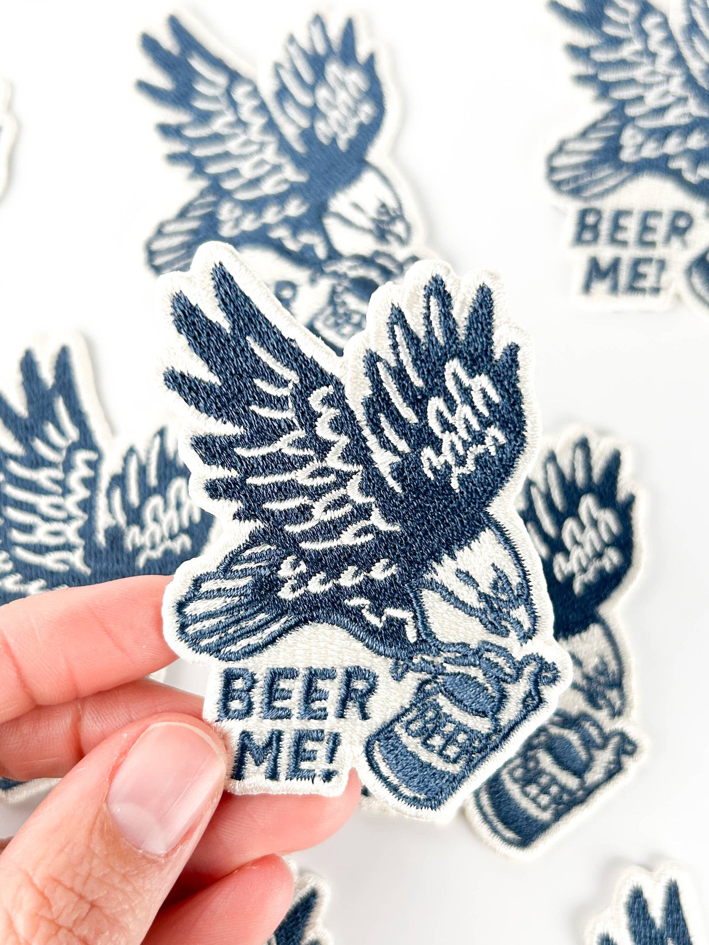 Beer Me Eagle Patch Embroidered Iron-On Patch for Hats