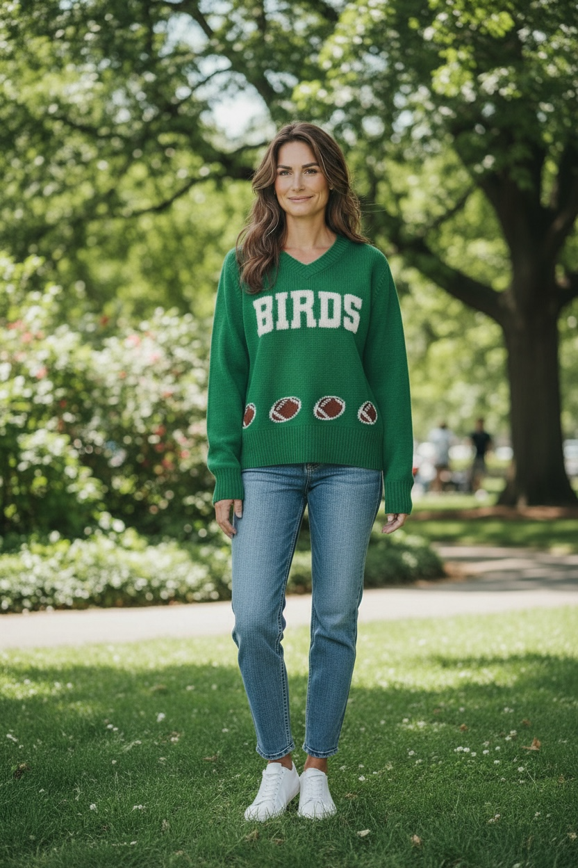 Philadelphia Eagles - Birds Football V-Neck Sweater