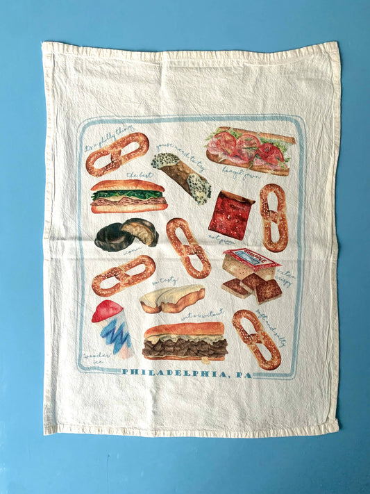 All The Philly Foods Flour Sack Towel