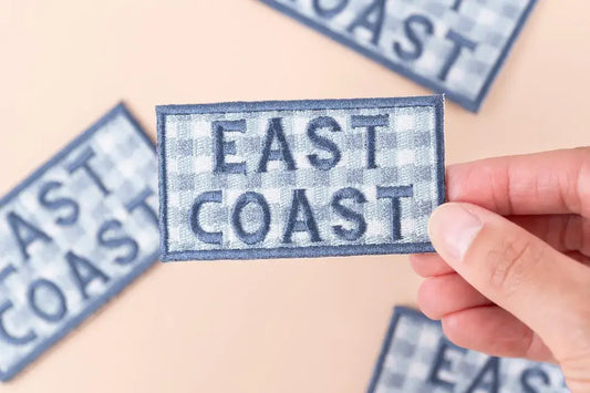 East Coast Patch Blue Gingham Embroidered Iron-On Coastal