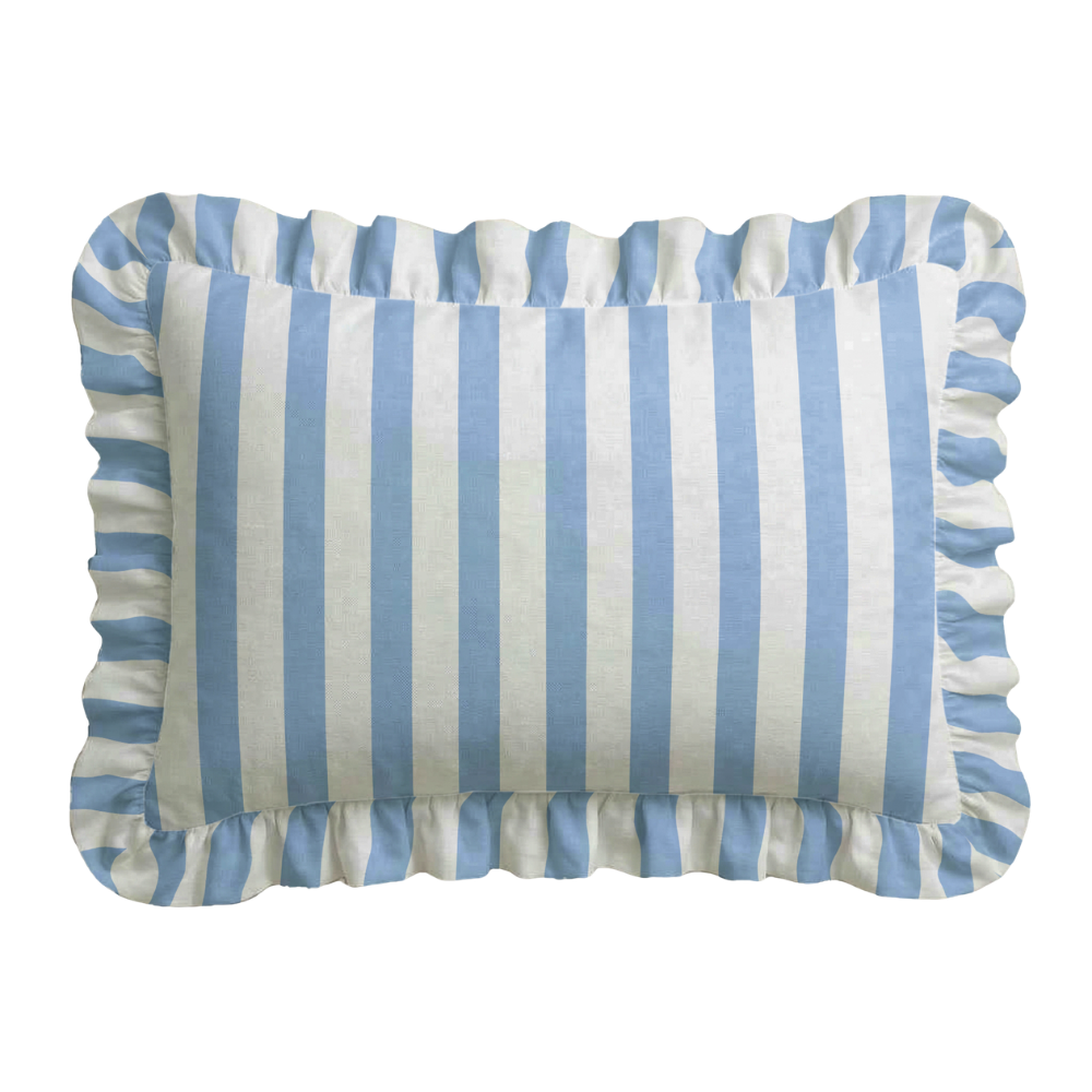 Place Ruffled Embroidered Pillow
