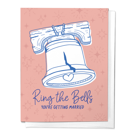Ring the Bells Philadelphia Wedding Congrats Greeting Card