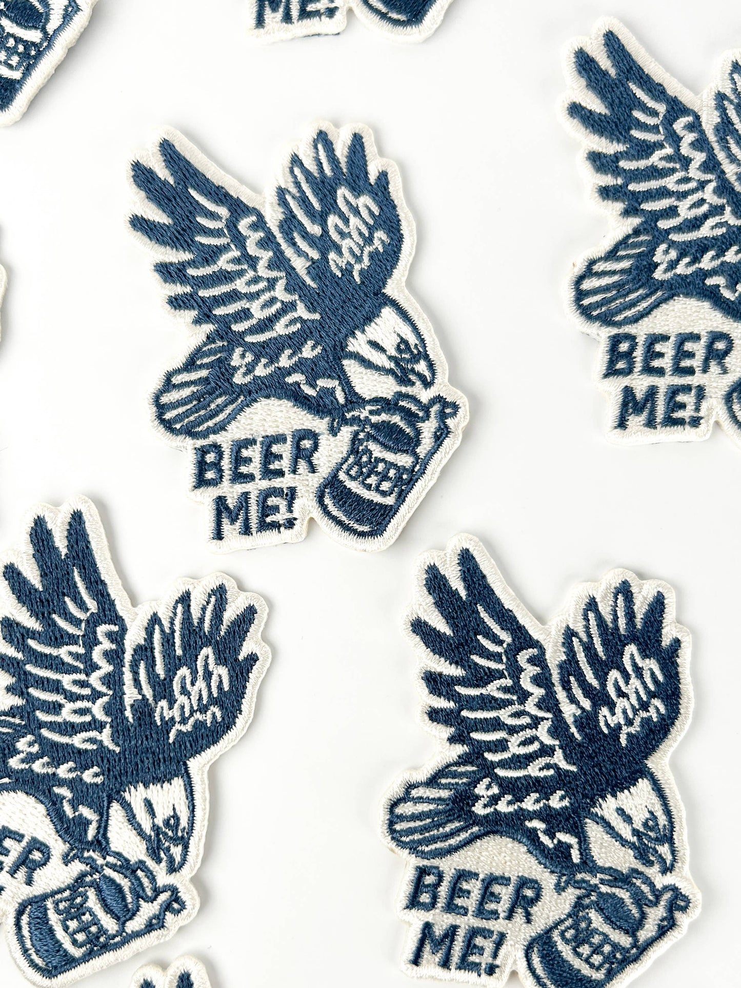 Beer Me Eagle Patch Embroidered Iron-On Patch for Hats