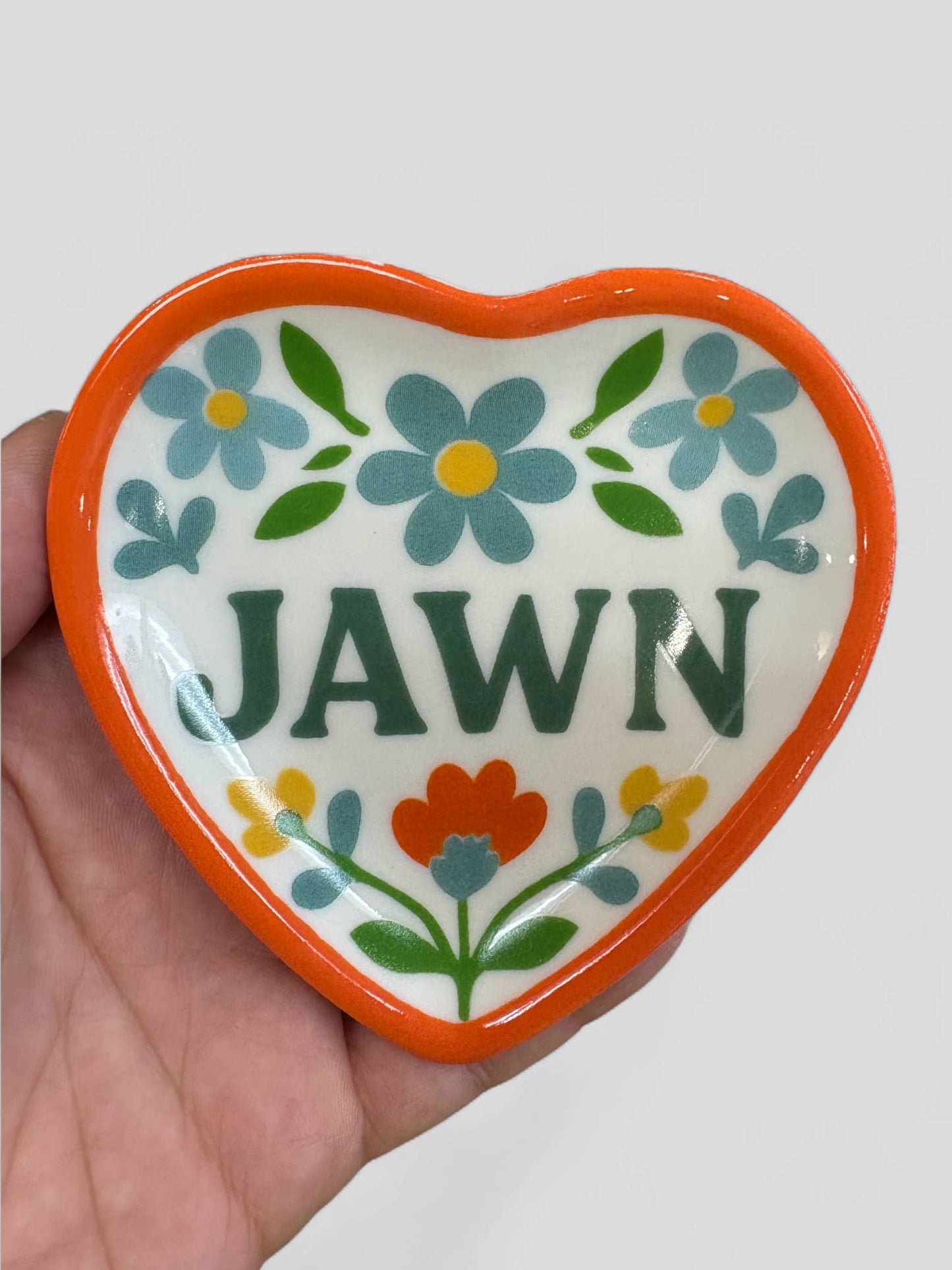 Jawn Heart Shaped Ceramic Trinket Jewelry Dish Philadelphia
