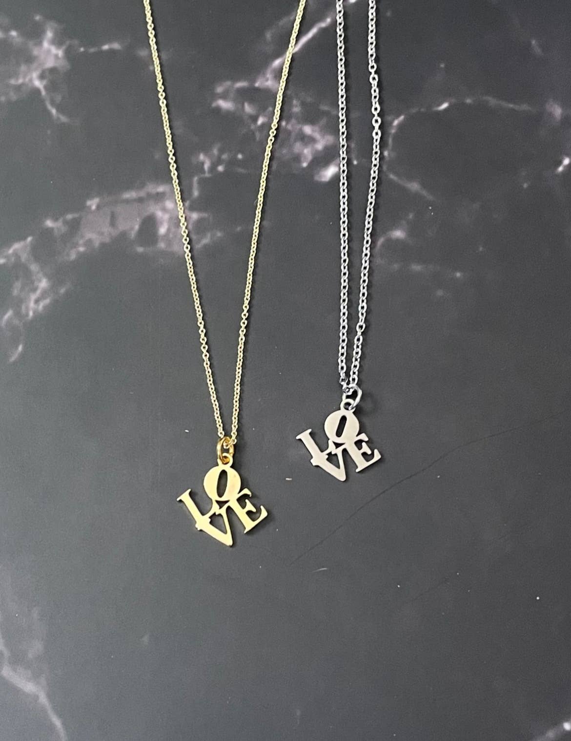 LOVE Charm Necklace ~ Gold