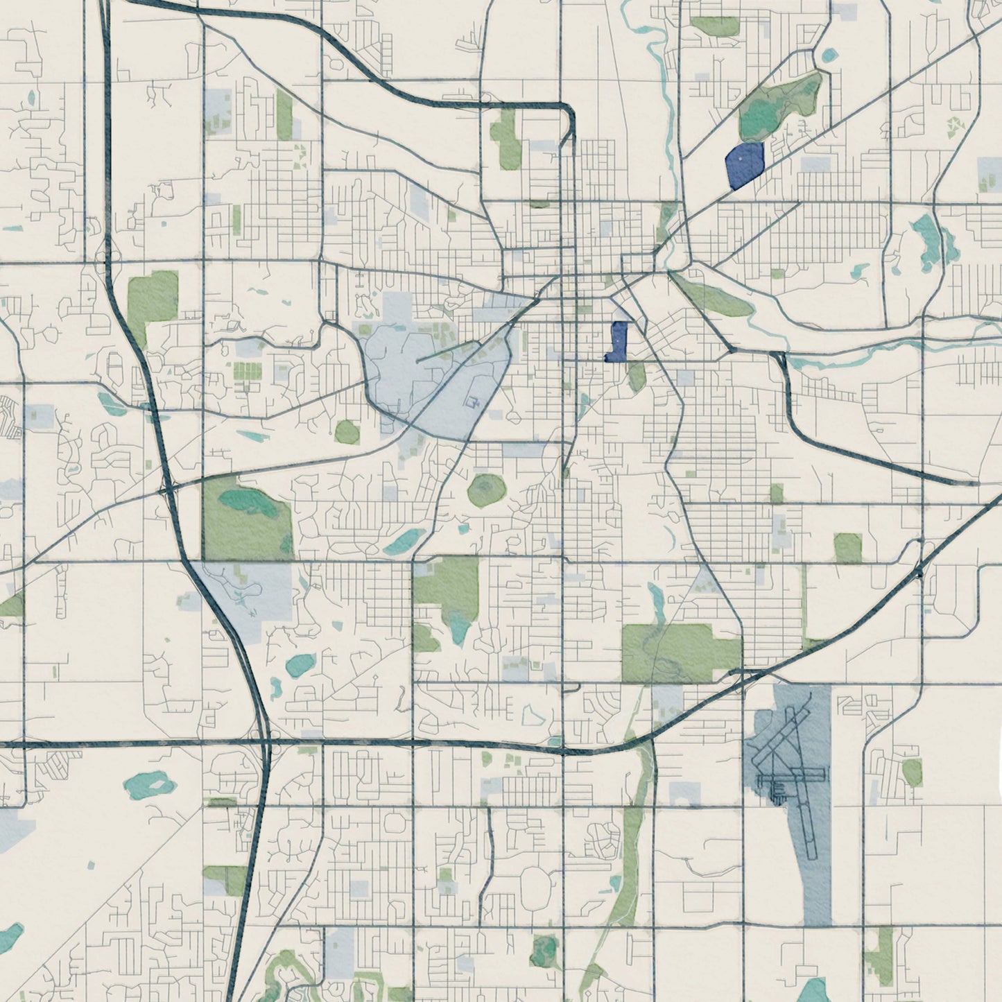 Delco City Map Print