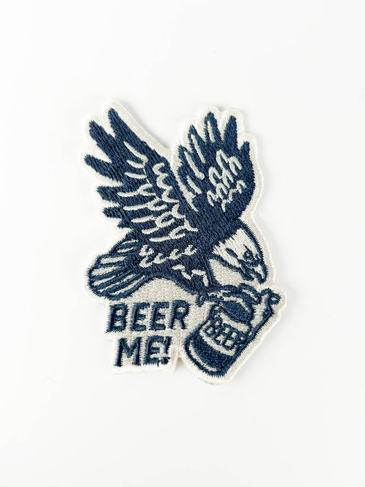 Beer Me Eagle Patch Embroidered Iron-On Patch for Hats