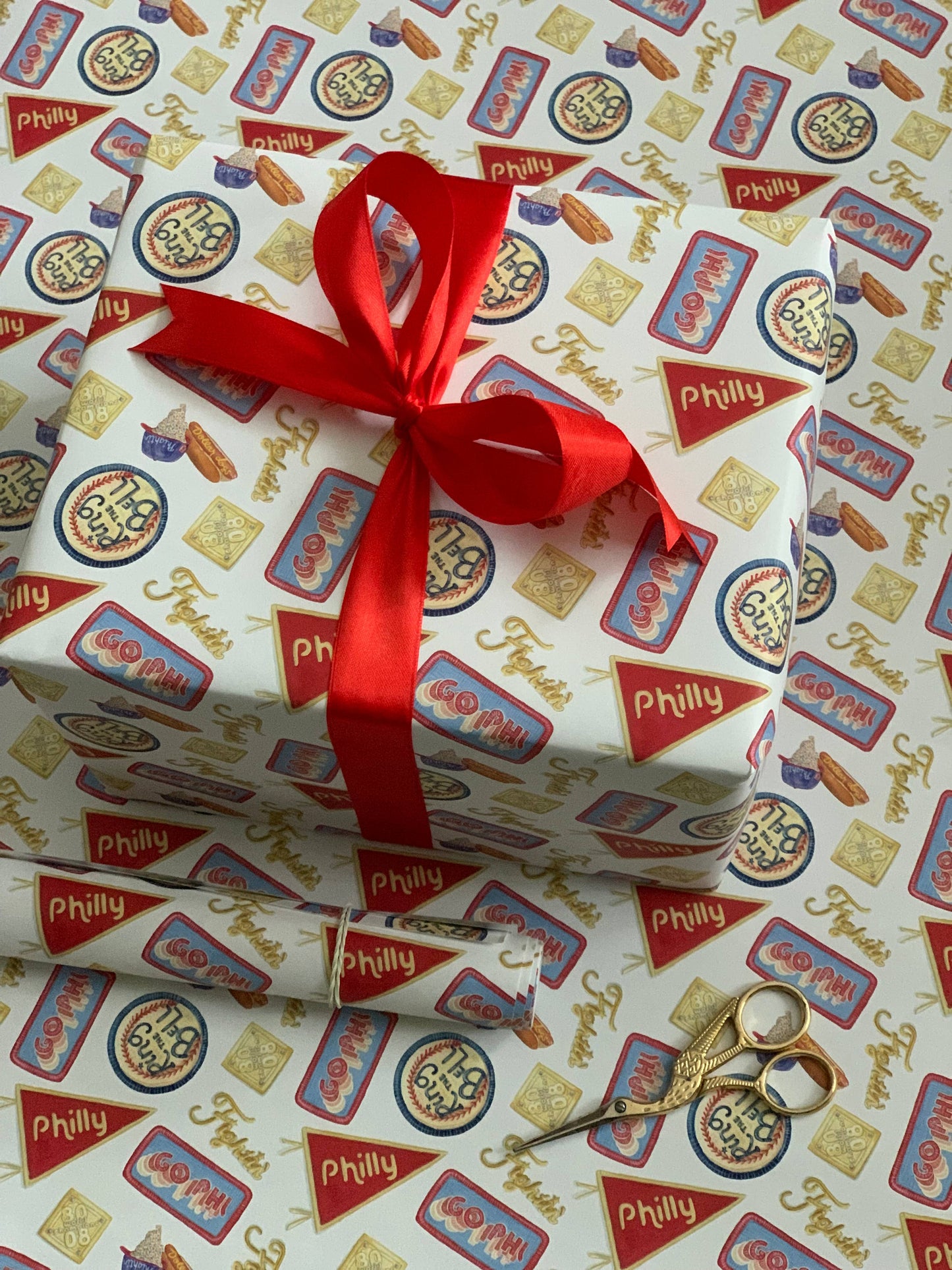 Philly Baseball Fan Inspired Wrapping Paper
