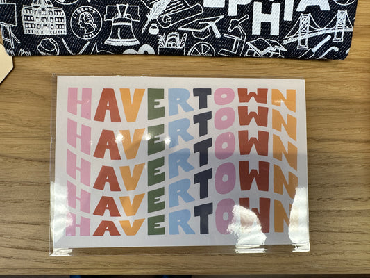 Havertown Wavy Lettering Postcard