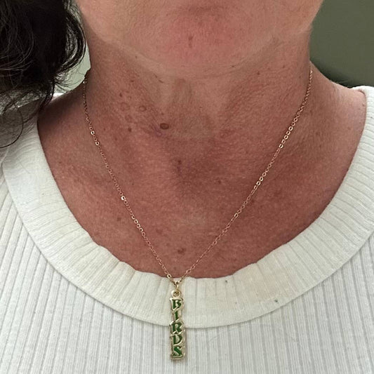 Birds Vertical Charm Necklace 