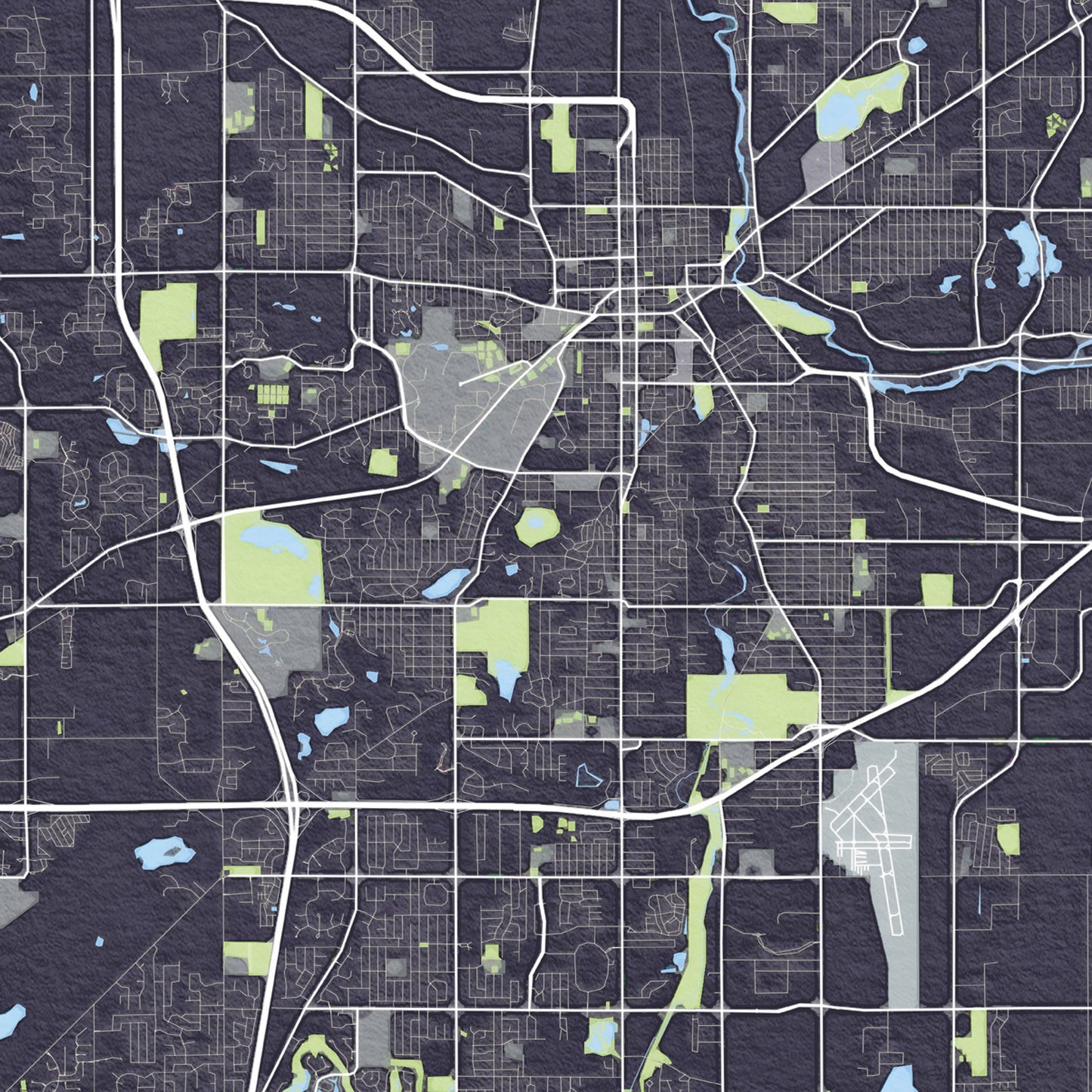 Delco City Map Print