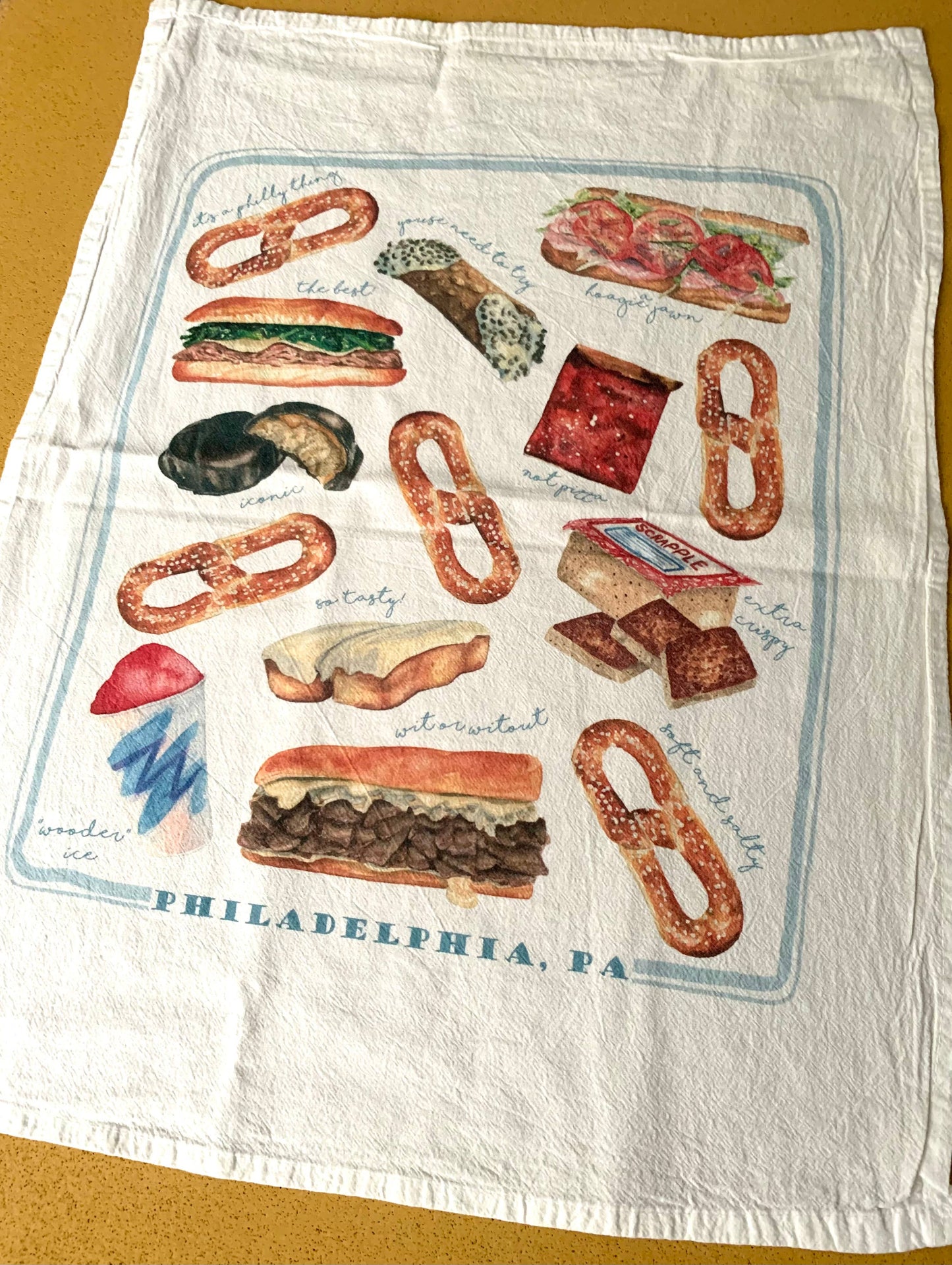 All The Philly Foods Flour Sack Towel