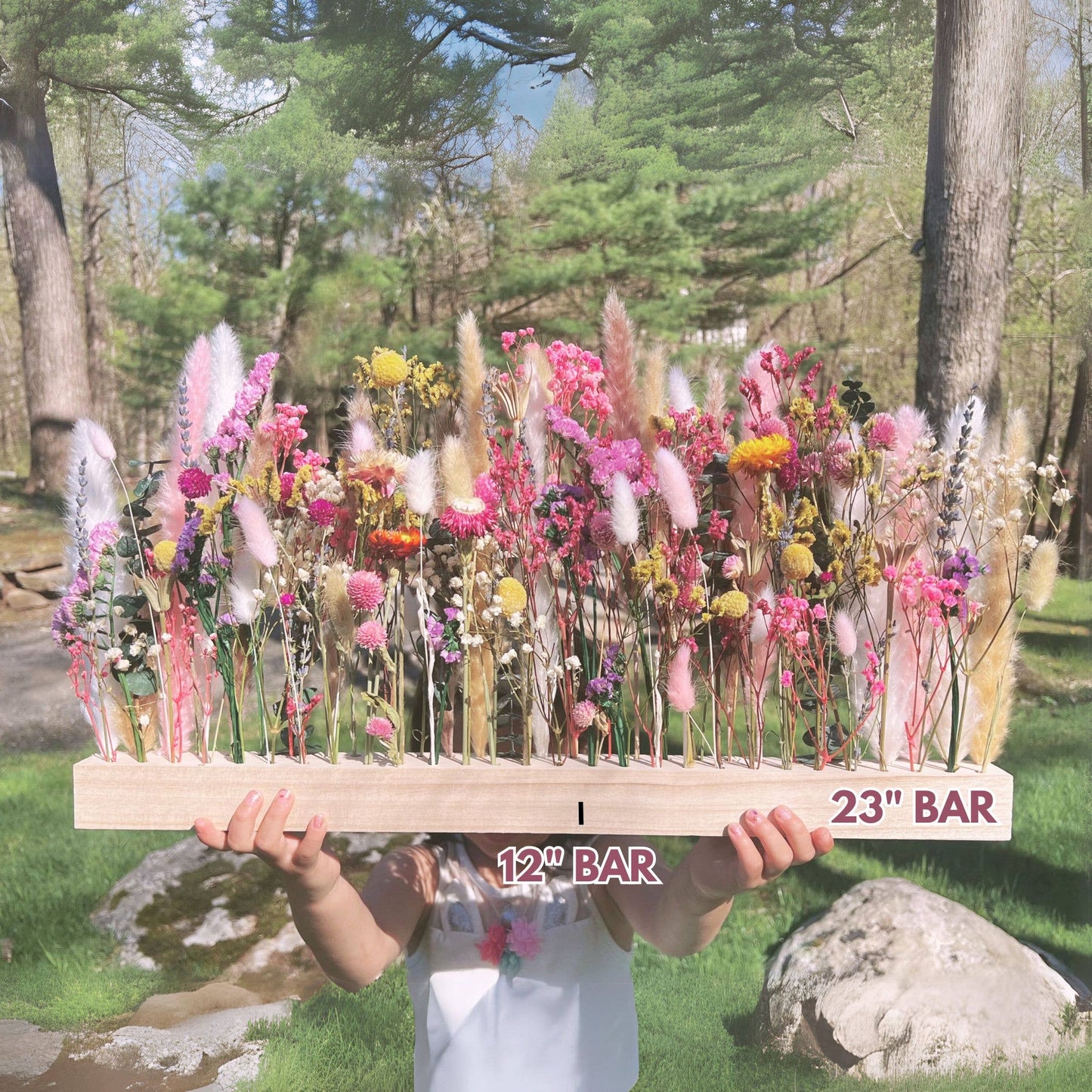 Dried Flowers Bouquet with Wood Bar