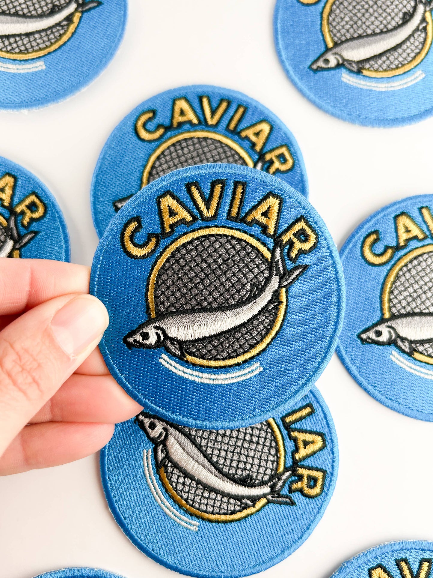 Caviar Embroidered Patch Luxe Food Patch for Jackets, Hats