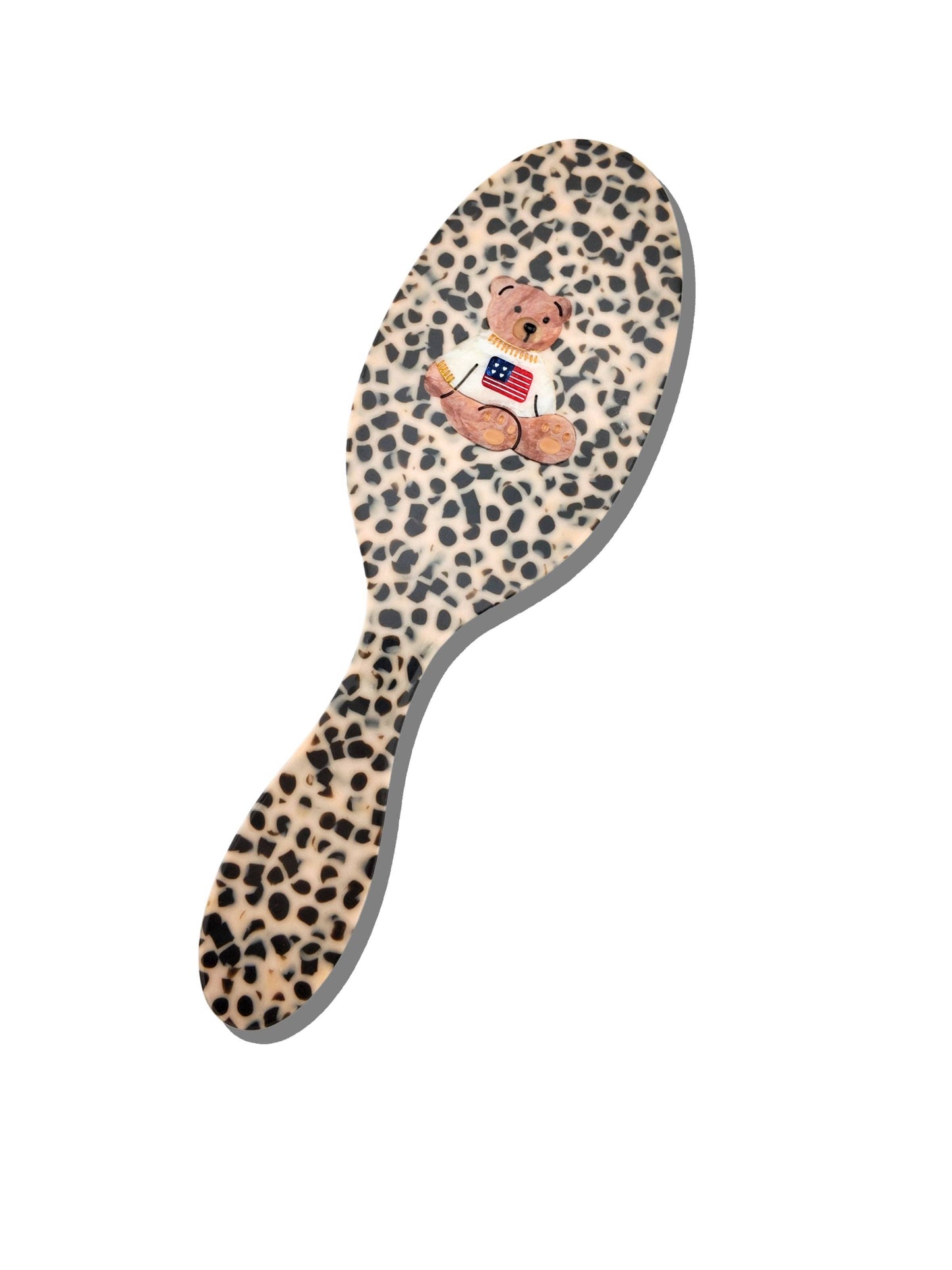 Hand-painted Americana Teddy Hair Brush