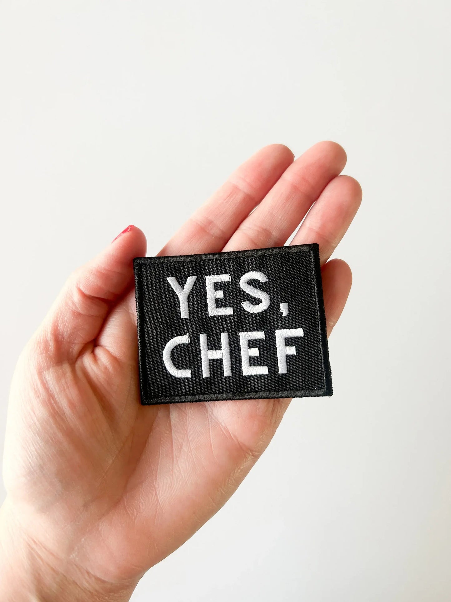 Yes Chef Black Iron-on Sew-on Patch