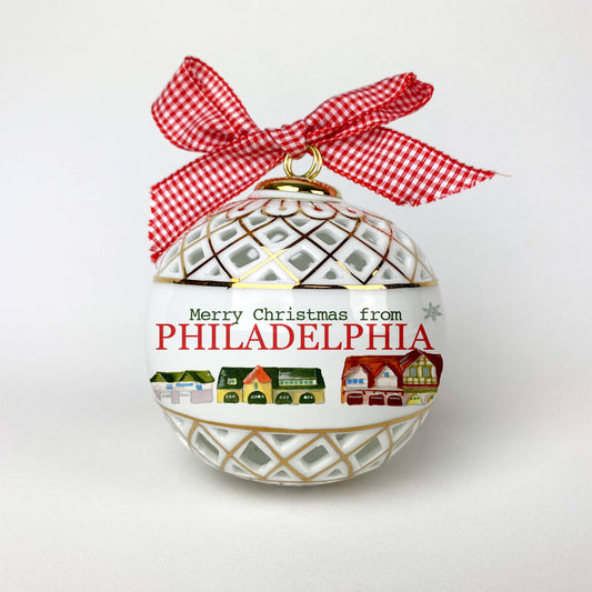 Philadelphia Christmas Porcelain Sphere Ornament
