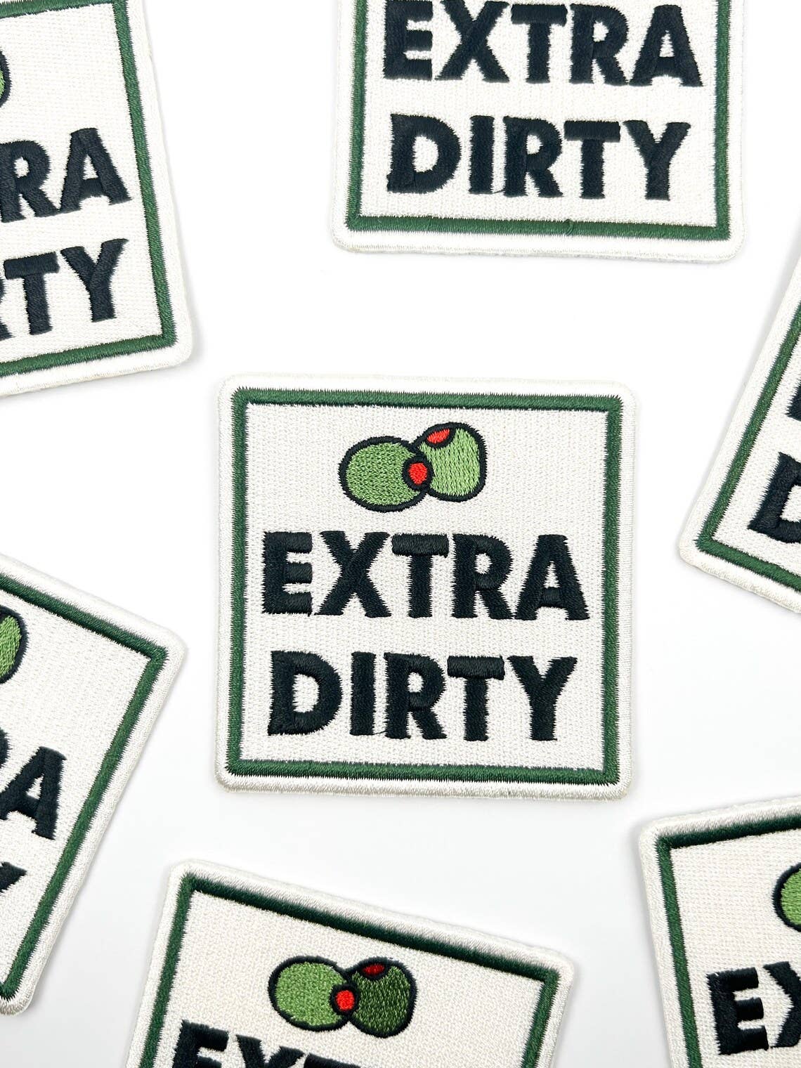 Extra Dirty Patch Funny Embroidered Iron On Martini Cocktail
