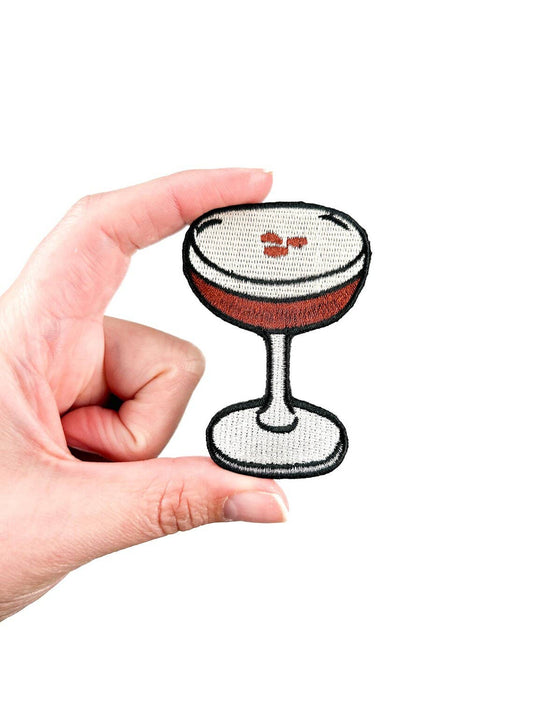 Espresso Martini Embroidered Iron-On Patch Cocktail Lover