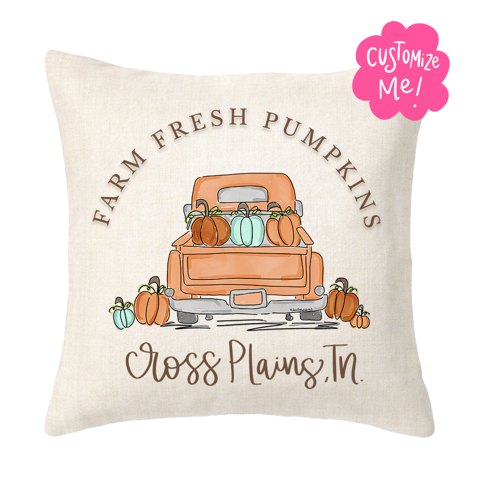 Farm Fresh Pumpkins Town Square Pillow