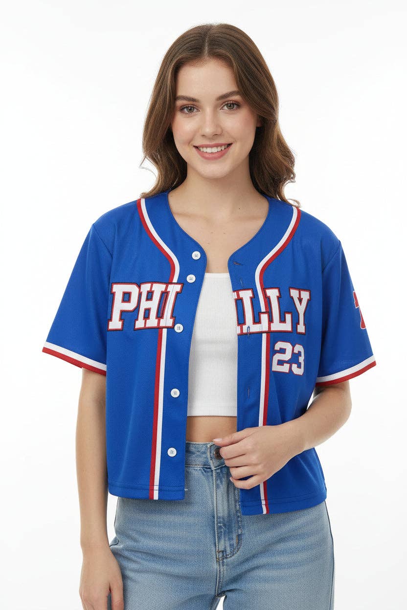 Lebron James Philly #23 Button up Jersey