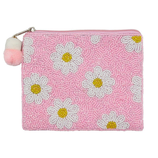 Daisies Beaded Pouch